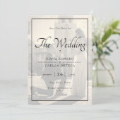 Elegant Black and White Photo Save the Date Kaart (Staand voorkant)