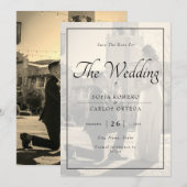 Elegant Black and White Photo Save the Date Kaart (Voorkant / Achterkant)