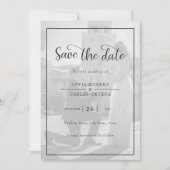 Elegant Black and White Photo Save the Date Kaart (Voorkant)