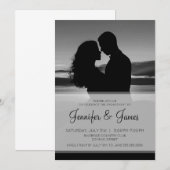 Elegant Black and White Photo Verloving Kaart (Voorkant / Achterkant)