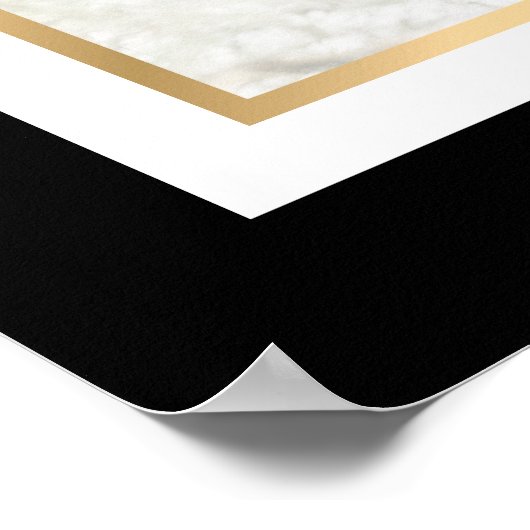 Elegant Black and White Photo Weddenschap Welkomst Poster (Hoek)