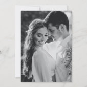 Elegant Black and White Photo Wedding Invitation Kaart (Achterkant)