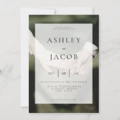 Elegant Black and White Photo Wedding Invitation Kaart (Voorkant)