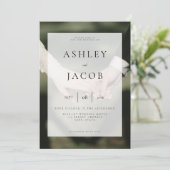 Elegant Black and White Photo Wedding Invitation Kaart (Staand voorkant)