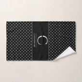 Elegant Black and White Polka Dot Monogramed Bad Handdoek (Handdoek)