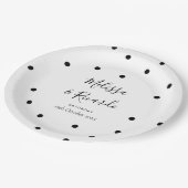 Elegant Black and White Polka Dots Wedding Papieren Bordje (Gekanteld)