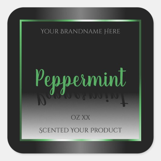 Elegant Black and White Product Labels Groen Lijst (Voorkant)