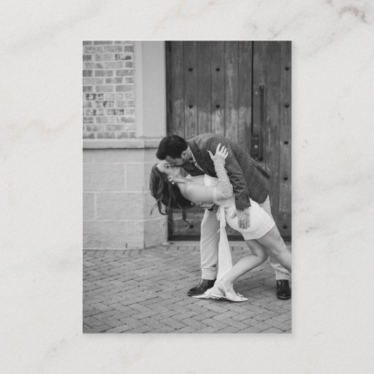 Elegant Black and White QR Code Modern Wedding Informatiekaartje (Achterkant)