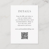 Elegant Black and White QR Code Modern Wedding Informatiekaartje (Voorkant)