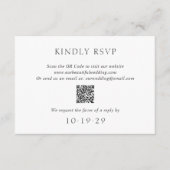 Elegant Black and White QR Code Modern Wedding RSVP Kaartje (Voorkant)