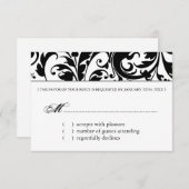 Elegant Black and White Reply Cards - RSVP (Voorkant / Achterkant)