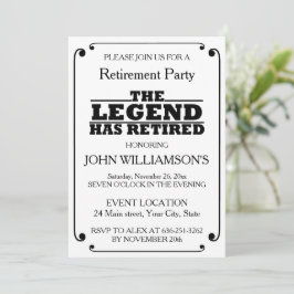 Elegant Black and White Retirement party Kaart