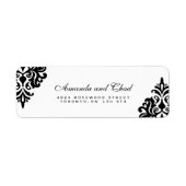 Elegant Black and White Return Address Labels (Voorkant)