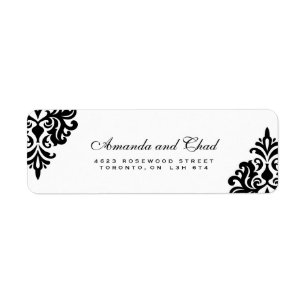 Elegant Black and White Return Address Labels