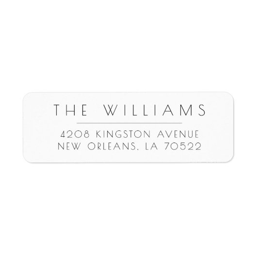 Elegant Black and White Return Address Labels (Voorkant)