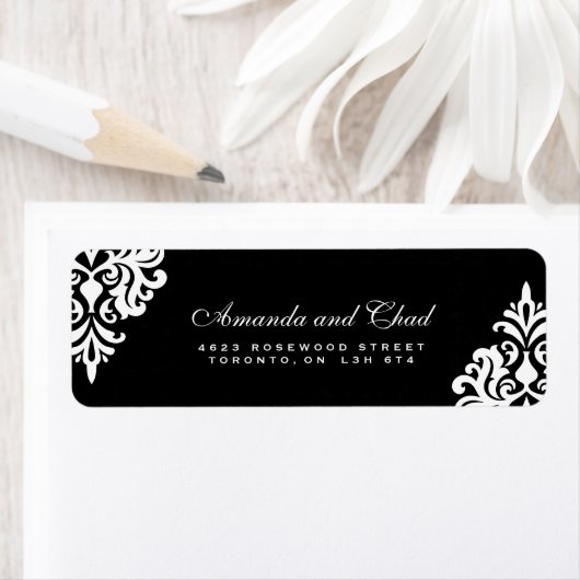Elegant Black and White Return Address Labels (Insitu)