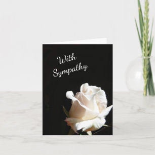 Elegant Black and White Rose Sympathcard Kaart