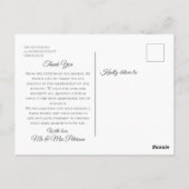 Elegant Black and White Roses bedankt Briefkaart (Achterkant)