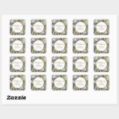 Elegant Black and White Roses op gouden bruiloft Vierkante Sticker (Vel)