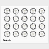 Elegant Black and White Roses Wedding Sticker (Vel)