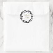 Elegant Black and White Roses Wedding Sticker (Tas)