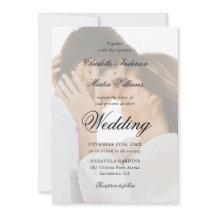 Elegant Black and White Script 2 Photo Wedding