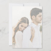 Elegant Black and White Script 2 Photo Wedding Kaart (Achterkant)