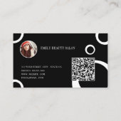 Elegant black and white script custom 2photo visitekaartje (Achterkant)