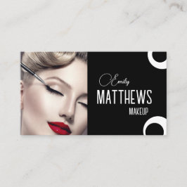 Elegant black and white script custom 2photo visitekaartje