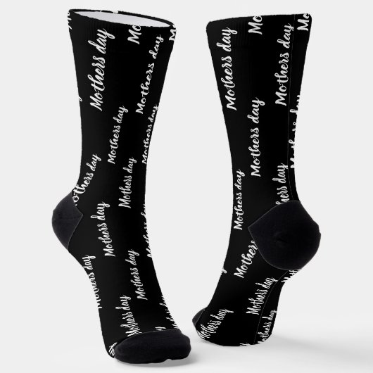 Elegant black and white script custom mothers day sokken (Gebogen)