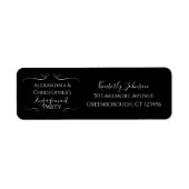 Elegant Black and White Script Engagement Party Etiket (Voorkant)
