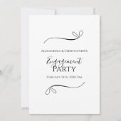Elegant Black and White Script Engagement Party Kaart (Achterkant)