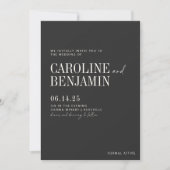 Elegant Black and White Script Modern Wedding Kaart (Voorkant)