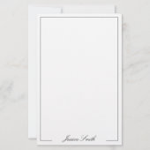 Elegant Black and White Script Monogram Briefpapier (Voorkant)
