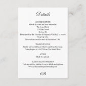 Elegant Black and White Script Monogram Wedding Informatiekaartje (Voorkant)