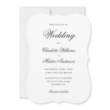 Elegant Black and White Script Photo Wedding