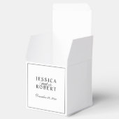 Elegant Black and White Script Wedding Bedankdoosjes (Geopend)