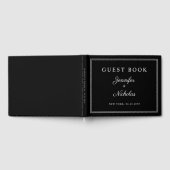 Elegant Black And White Script Wedding Gastenboek (Volledig)