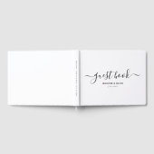 Elegant Black and White Script Wedding Guest Book Gastenboek (Volledig)