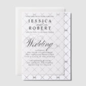 Elegant Black and White Script Wedding Vellum Uitnodigingen (Offset (Uitnodiging))