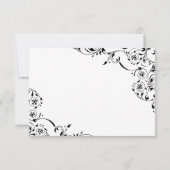 Elegant Black and White Scrolls Wedding RSVP Kaartje (Achterkant)