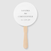 Elegant Black and White Simple Modern Wedding Handwaaier (Voorkant)