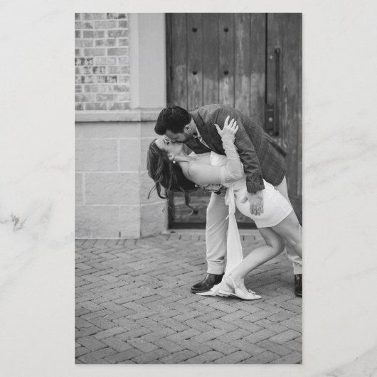 Elegant Black and White Simple Modern Wedding Menu (Achterkant)