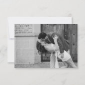 Elegant Black and White Simple Modern Wedding RSVP Kaartje (Achterkant)