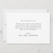 Elegant Black and White Simple Weddenfoto Bedankkaart (Achterkant)