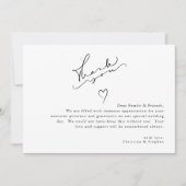 Elegant Black and White Simple Wedding Bedankkaart (Voorkant)