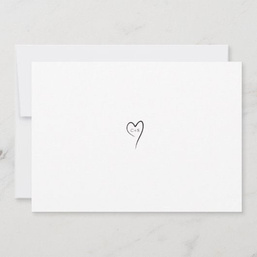 Elegant Black and White Simple Wedding Bedankkaart (Achterkant)