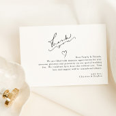 Elegant Black and White Simple Wedding Bedankkaart