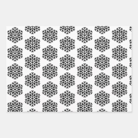 Elegant Black and White Snowflake Inpakpapier Vel (Voorkant 2)