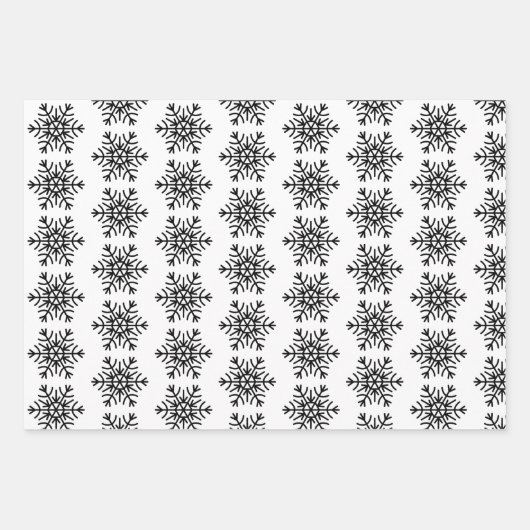 Elegant Black and White Snowflake Inpakpapier Vel (Voorkant)